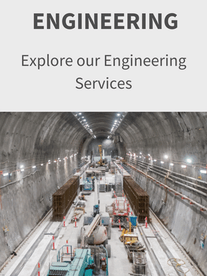 engineering solutions by synertec, title with picture of inside a tunnel